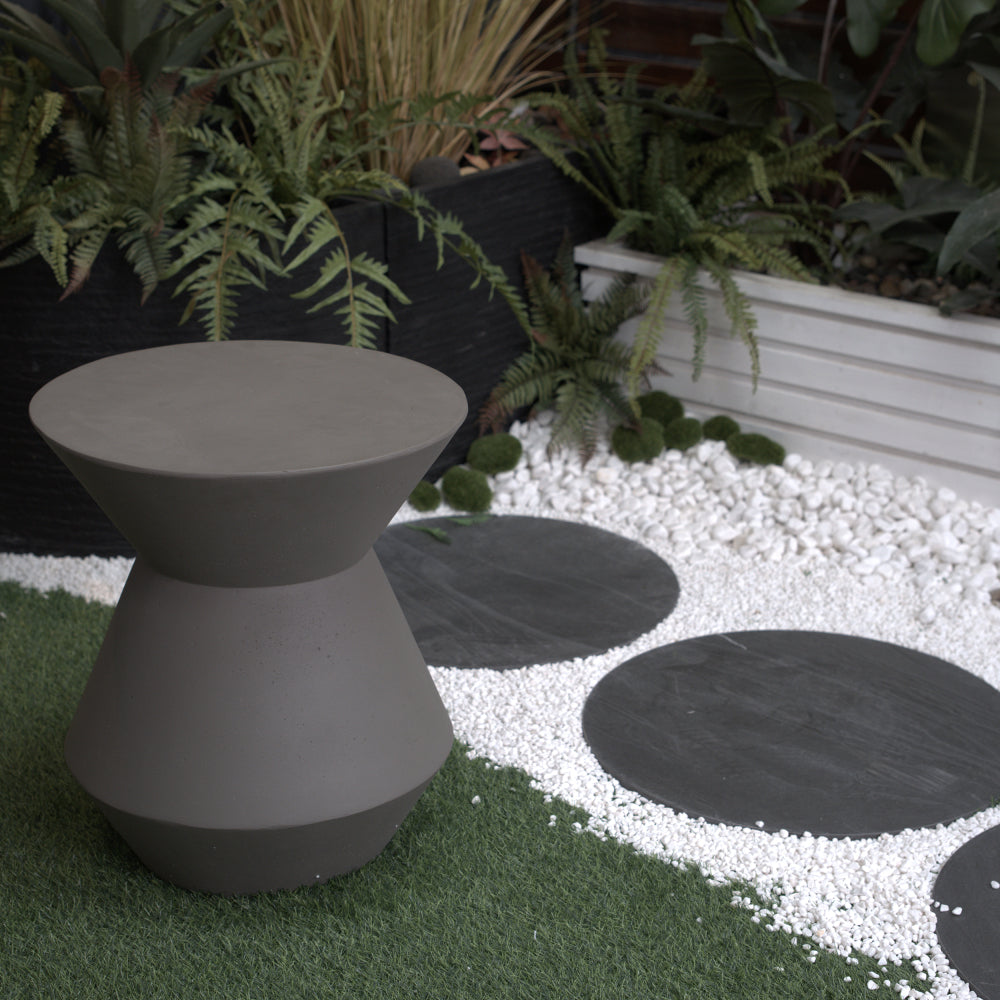 Decorative Garden Conner Table,18.1" H Modern Heavy Duty Patio Sturdy Faux Terrazzo Accent Table Side Table Plant Table for Indoor Outdoor
