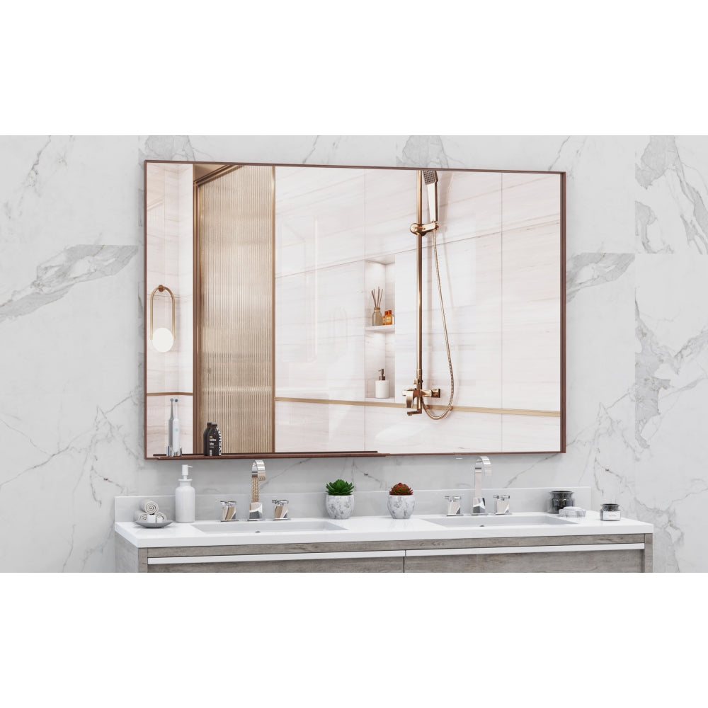 36x24 inches Modern Black Bathroom Mirror with Aluminum Frame Vertical or Horizontal Hanging Decorative Wall Mirrors for Living Room Bedroom