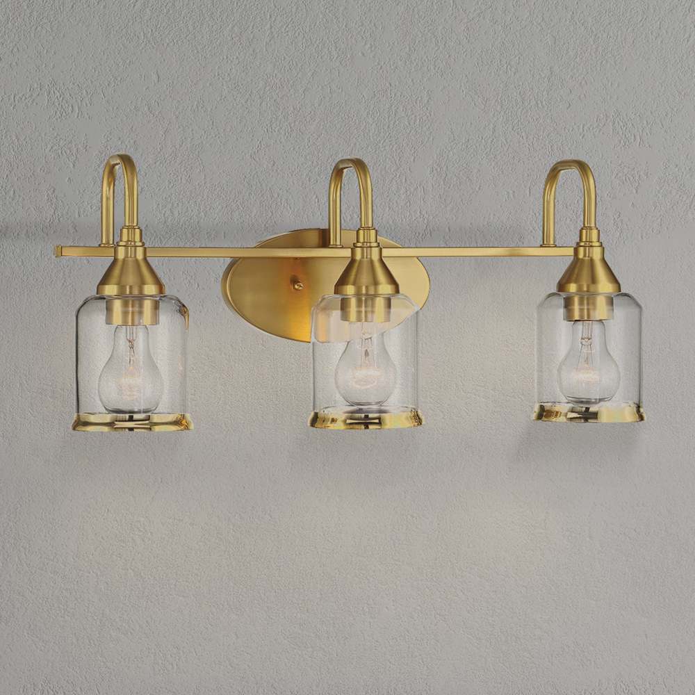 Twilight Brushed Gold Contemporary Vanity Light with Clear Glass, 22"W × 10"H × 7.48"E Dining Room Lighting Fixtures Hanging, Dining Light for Bedroom, Foyer, Hall, Kitchen, Living Room and Entryway