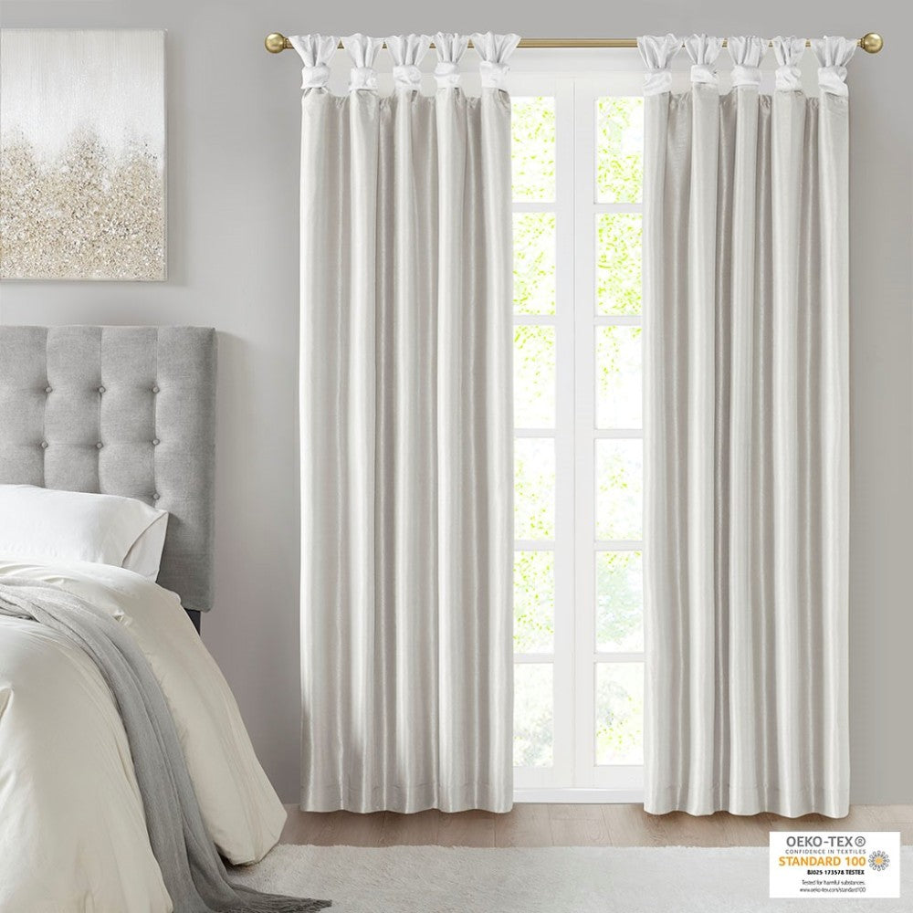 Twist Tab Total Blackout Window Curtain Panel White 50x84" Blackout