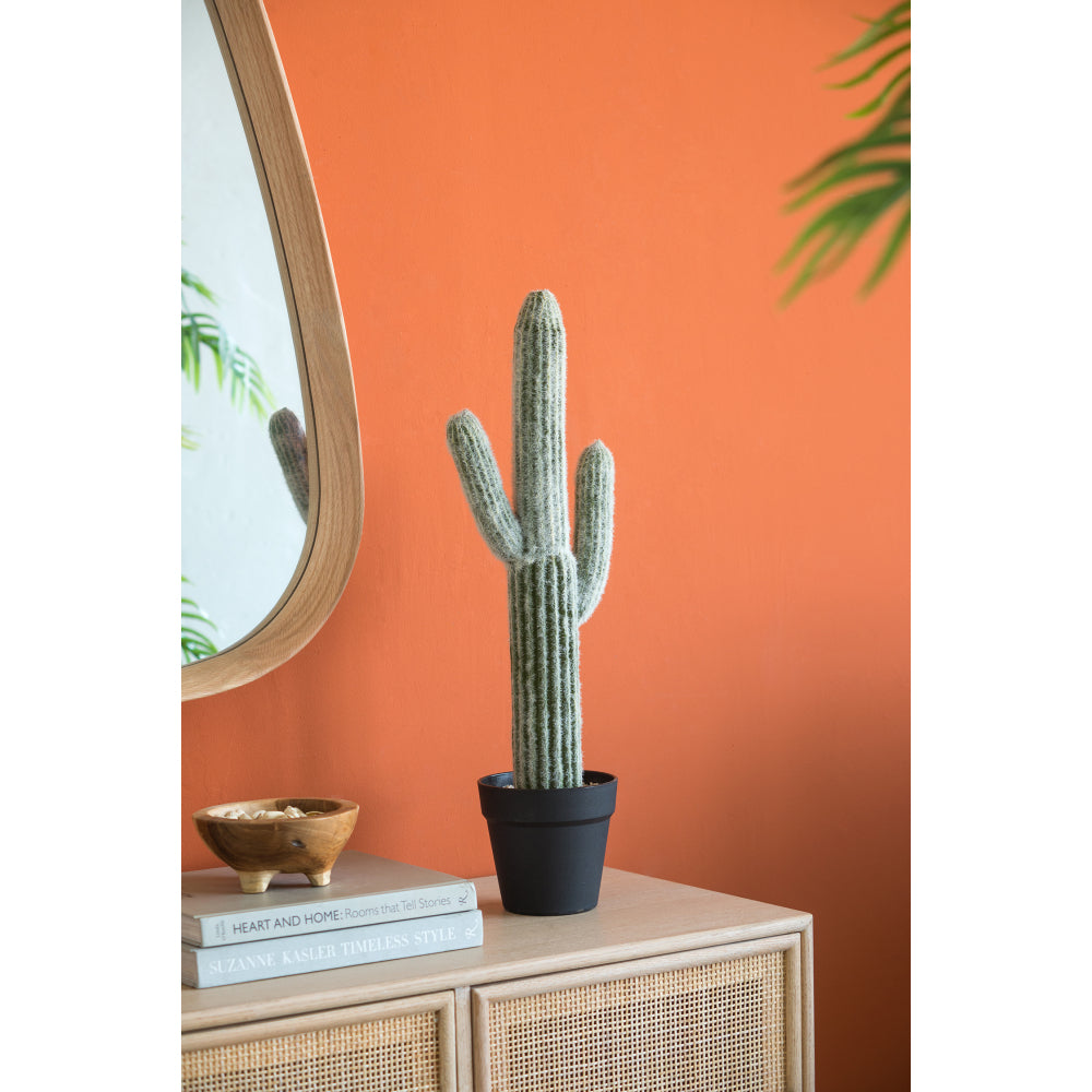 8x5x24.5"H Artificial Saguaro Cactus in Black Pot