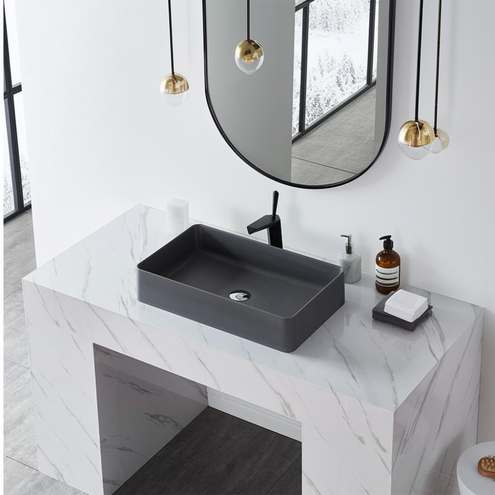 Vessel Sink Quartz Stone Bathroom Sink Modern Art Sink 25B11BQ