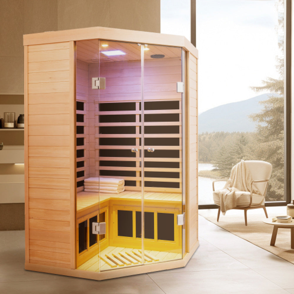 Hemlock sauna for pentagonal