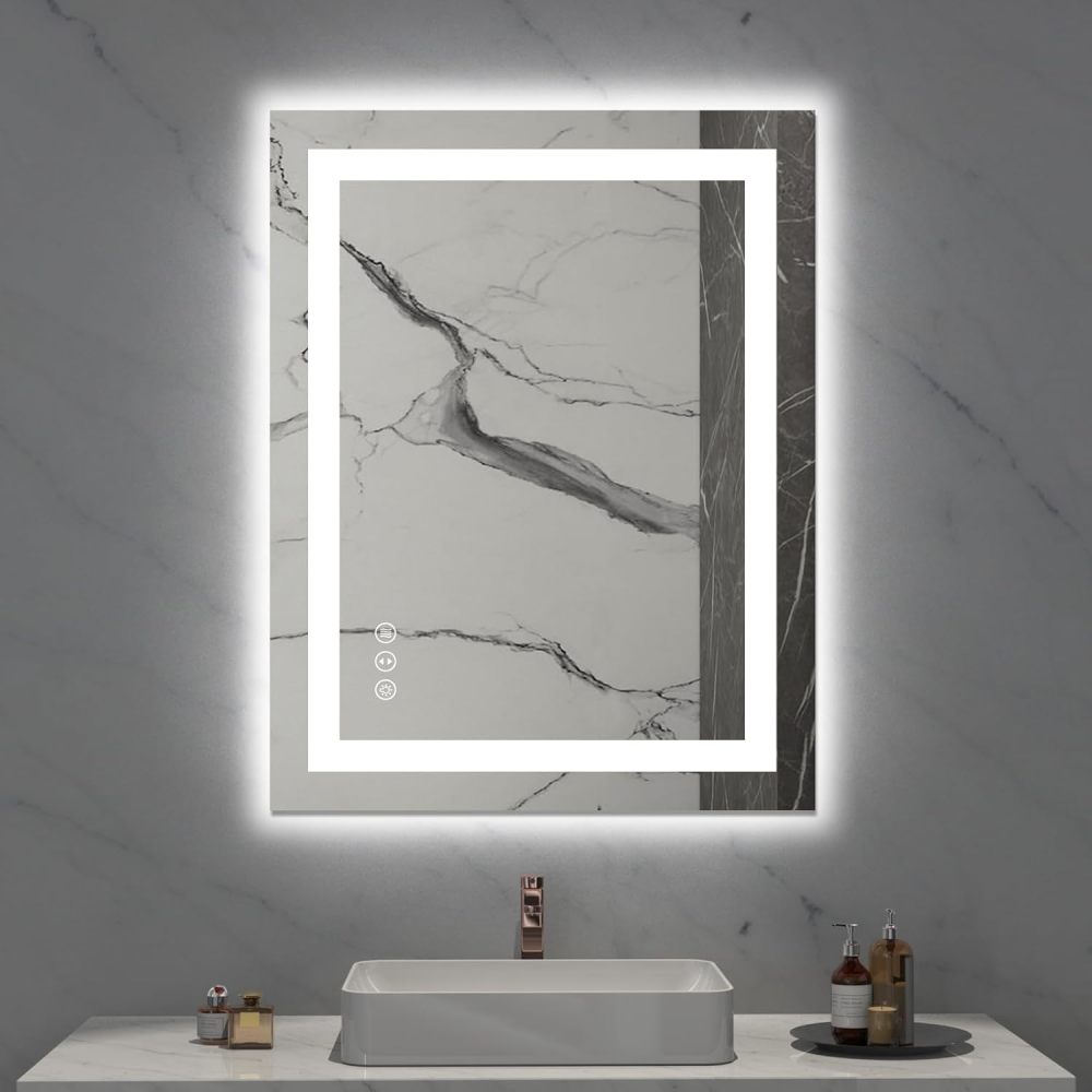 32x24 Inch IP54 Waterproof Bathroom Vanity Mirror - Anti-Fog LED, Front/Backlit, Touch Control, High Lumen LED with CRI 95 Mirror, Infinitely Dimmable, Adjustable 3000K/4500K/6000K Color Temperatures
