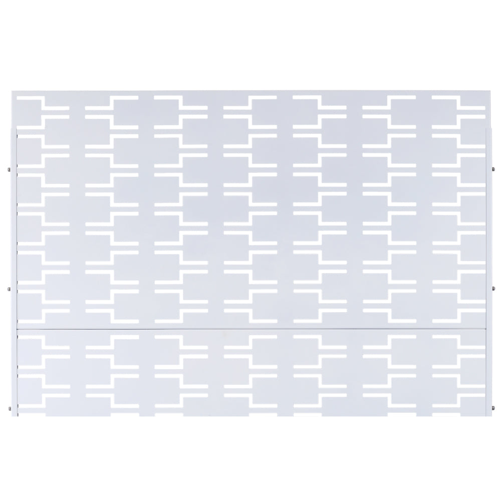 Outdoor & Indoor Privacy Screen Metal Privacy Screen 76" H×48" W, Freestanding Decorative Privacy Screen for Deck Balcony Patio, Privacy Fence Panels for Outside Lawn Garden PS112 WHITE