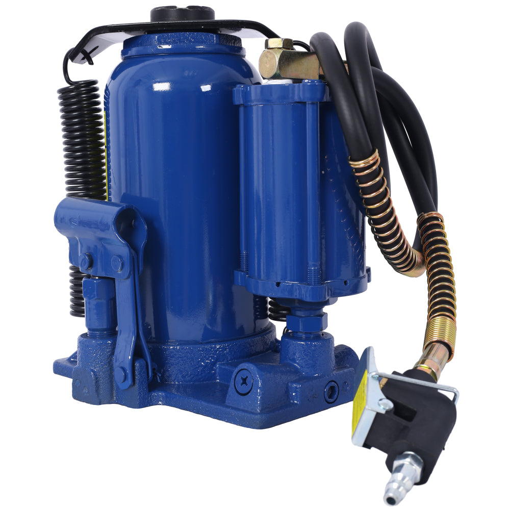 Air Hydraulic Bottle Jack, 20 Ton/44029 LBS All Welded Bottle Jack, 10.2-19.7 inch Lifting Range, Manual Handle and Air Pump, for Car, Pickup, Truck, RV, Auto Repair, Industrial Engineering ,Blue