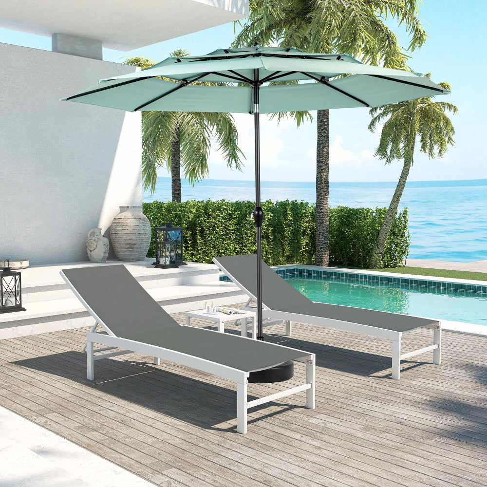 9FT Outdoor Patio Umbrella Outdoor Table Umbrella with Push Button Tilt and Crank, Market Umbrella 6 Sturdy Ribs , Deck, Backyard, Pool (Base Not Included) - ( khaki )