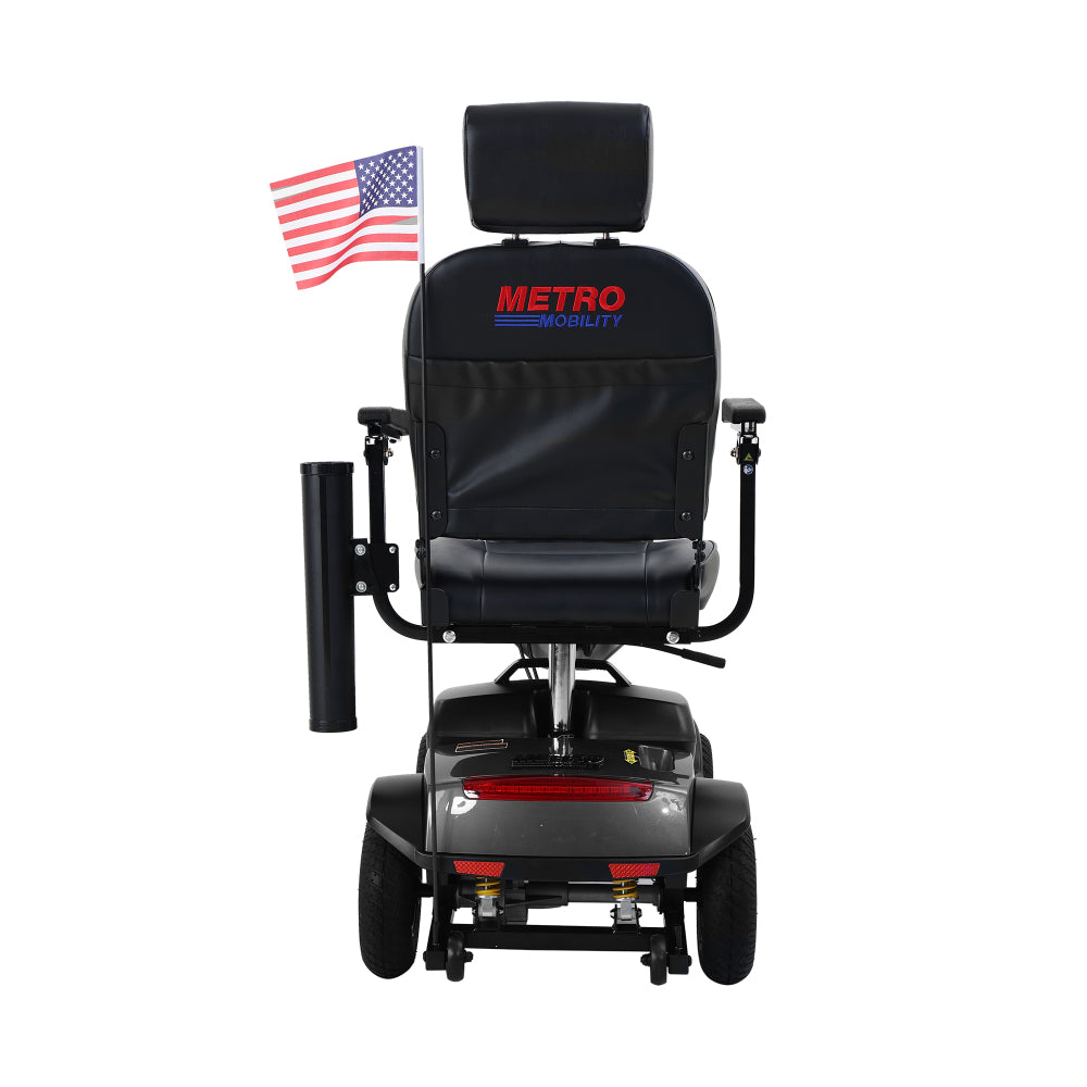 MAX PLUS GREY 4 Wheels Outdoor Compact Mobility Scooter with Rear Basket,16 Miles, Cup Holders & USB charger Port