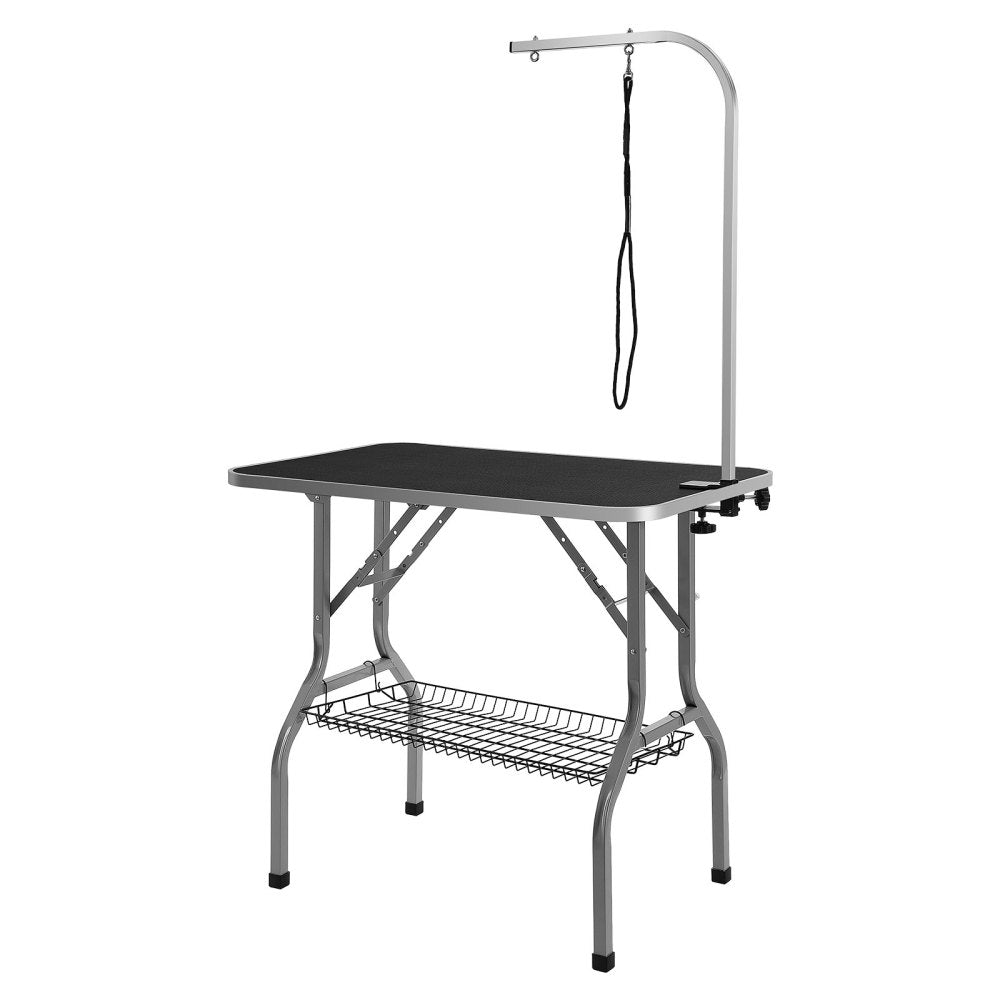 Pet Grooming Table Arm with Clamp, 36''x24'' Dog Grooming Station, Foldable Pets Grooming Stand for Medium and Small Dogs, Free No Sit Haunch Holder with Grooming Loop, Bearing 330lbs