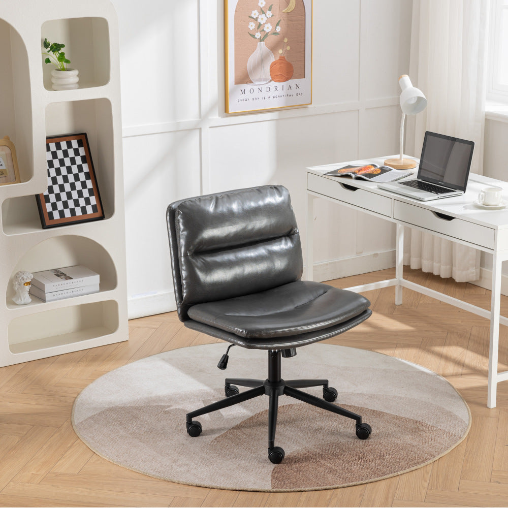 Bizerte Adjustable Swivel Criss-Cross Chair, Wide Seat/ Office Chair /Vanity Chair, White