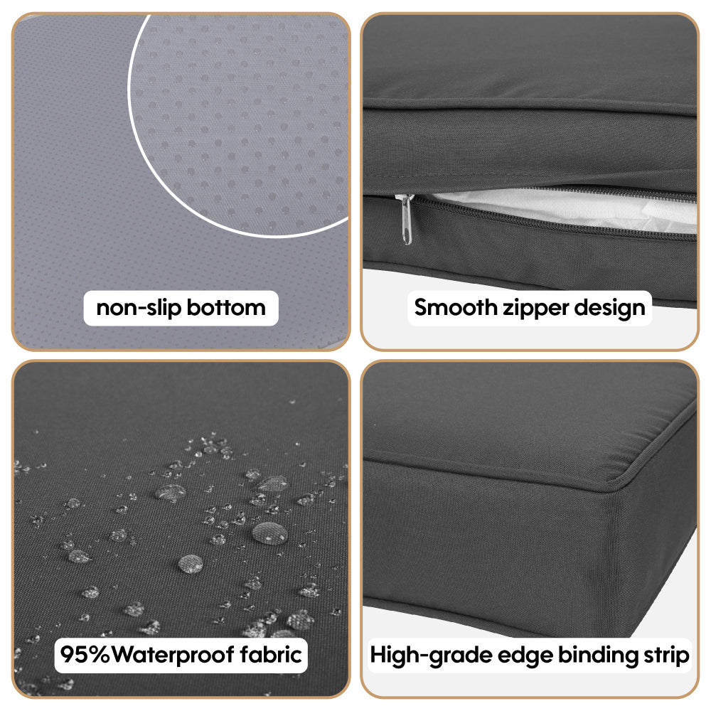 Cushion Covers for 7 Pcs (6-Seaters) Wicker Rattan Sectional Sofa, 14Pack Cushion Slipcovers Set Seat and Back,Outdoor Cushion Slipcover with Zipper, (Only Cover) Grey