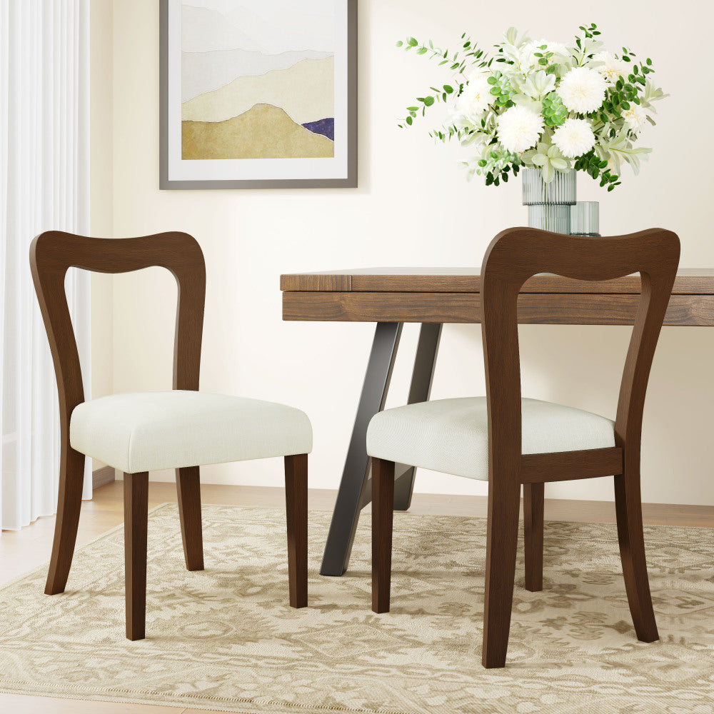 Dining Chair Without Arm(light ash+beige) Set of 2