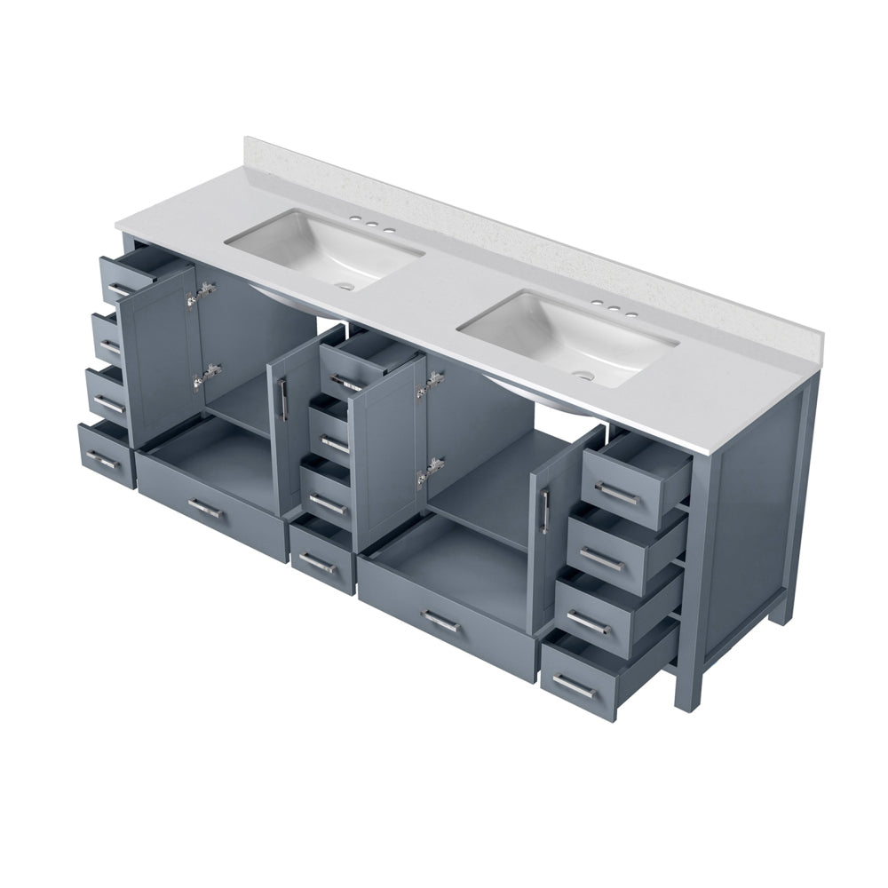 Dark Grey Double Bath Vanity 84 in. W x 22 in. D, with Cultured Marble Top