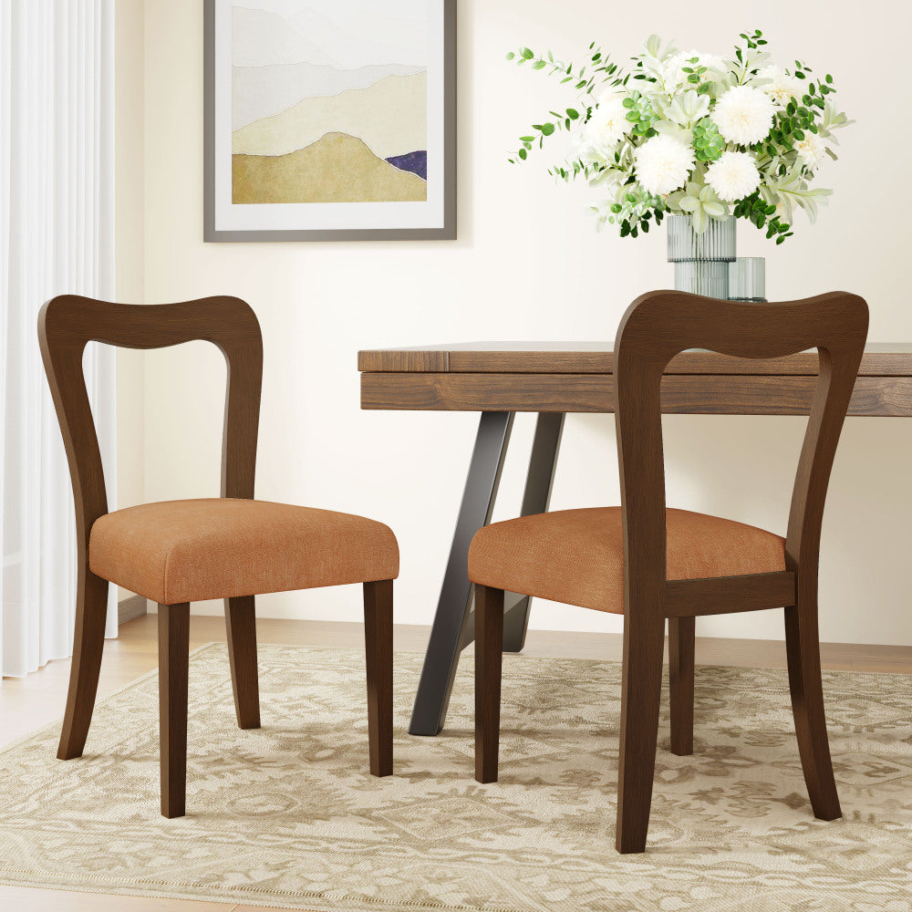 Dining Chair Without Arm(light ash+beige) Set of 2