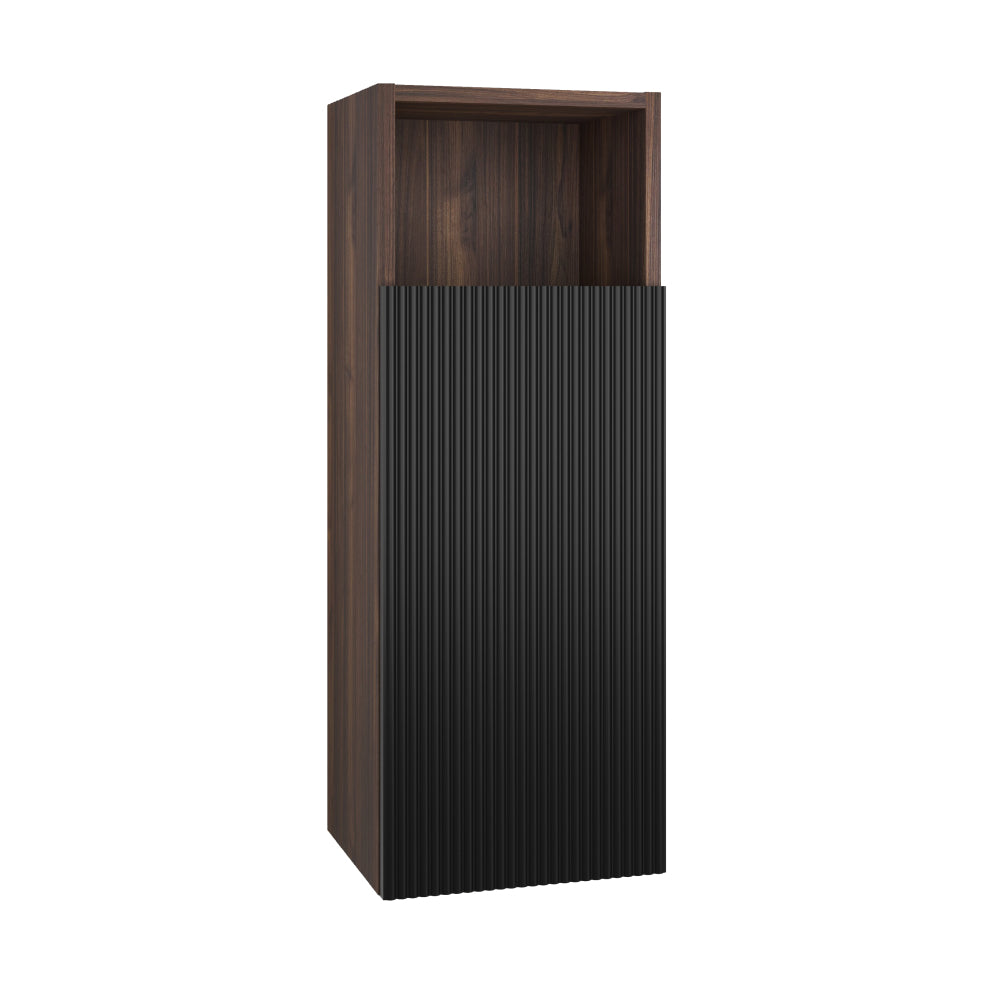 CC0414S305 Striped Walnut Bathroom Floating Side Cabinet, Wall-mounted Storage Cabinet for Small Spaces, Pre-assembled