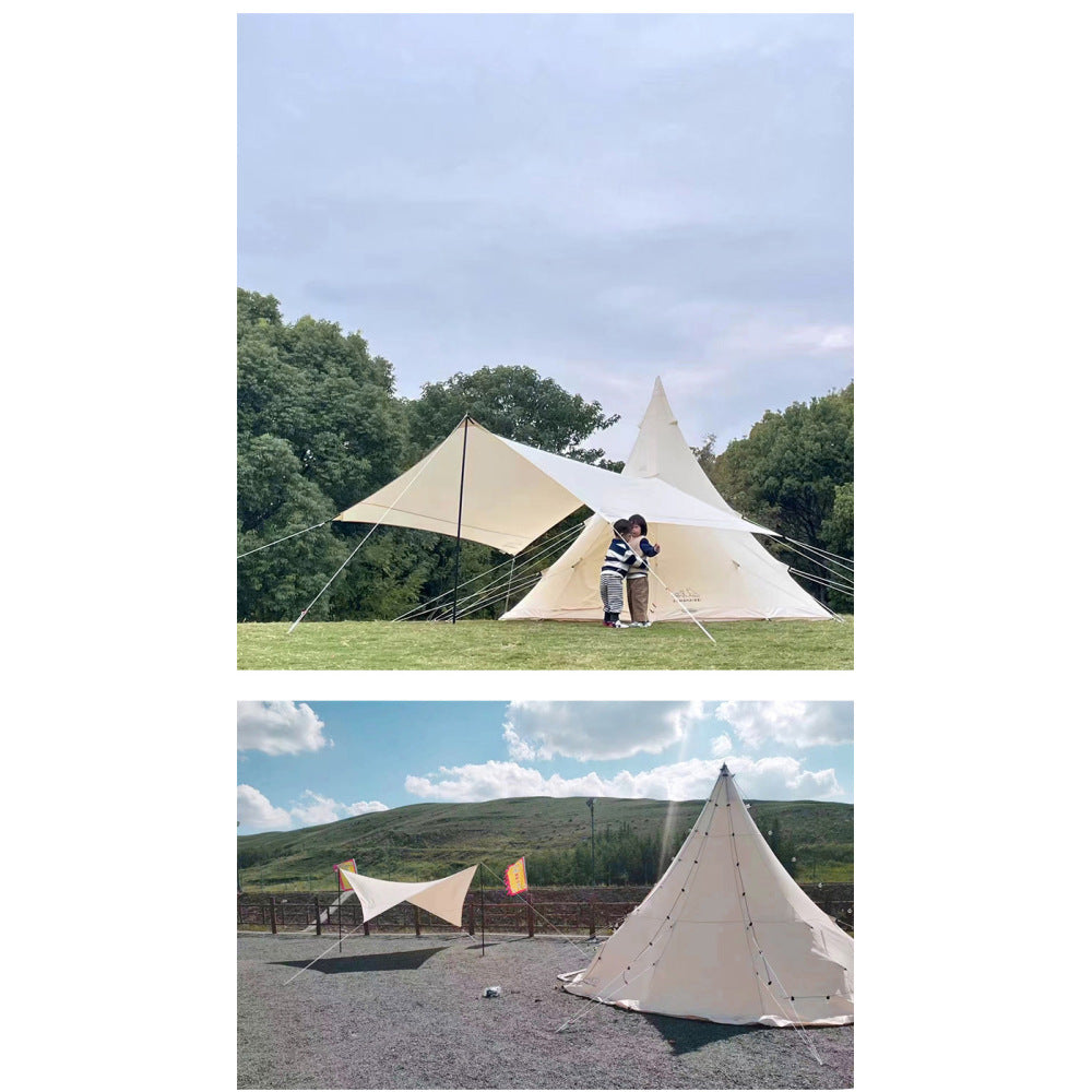 SAM&HAIBEI Bell Tent 4 Season 9.85ft Glamping Tent, Hot Tent,Ideal for Family Camping, Hiking,Canvas Tent with Aluminum Pole. Support Camouflage Fabric Customization