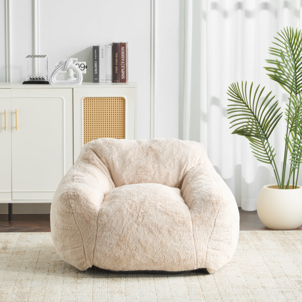 Latina Indoor Foldbable Bean Bag Lounge chair, Light Gray