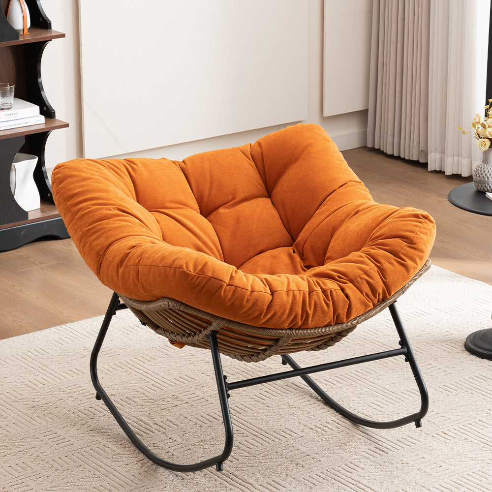 Rocking Chair, Chenille Upholstered Accent Chair, Modern Nursery Rocking Chair for Living Room, Bedroom, Apartment
