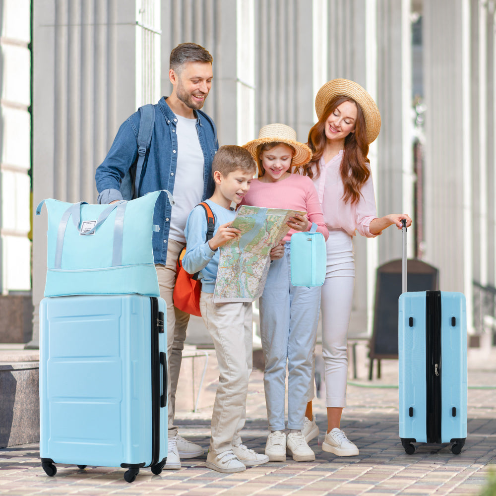 2 Piece Luggage Set with Bags Expanable Spinner Wheels ABS Lightweight Suitcase with TSA Lock 20inch+24inch