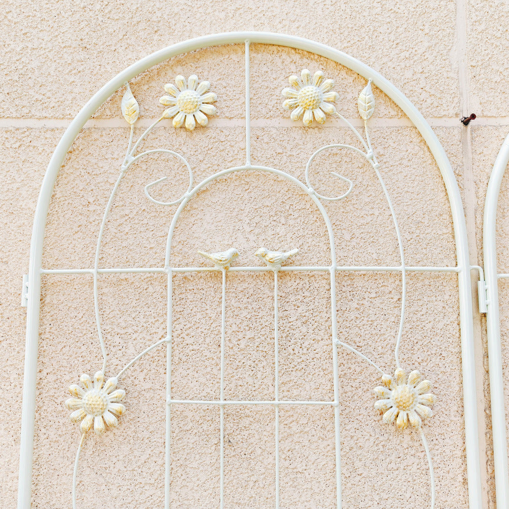 4 Pack Metal Garden Trellis 71" x 19.7" Rustproof Trellis for Climbing Plants Outdoor Flower Support Cream White