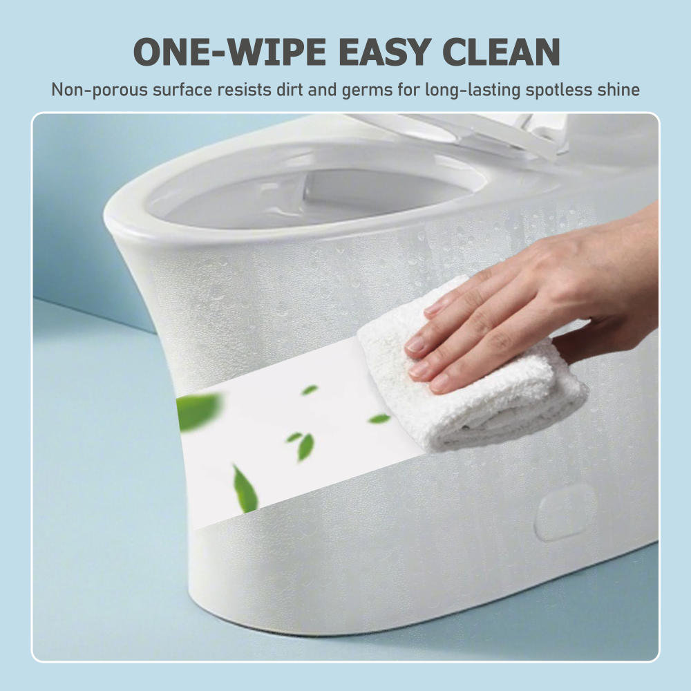 1.1/1.60 GPF Dual-Flush One Piece Toilet, Water-Saving Elongated Comfort Height Floor Mounted, Soft Closing Seat, 1000 Gram Map Flushing Score Toilet, Gloss White 24T02-GW
