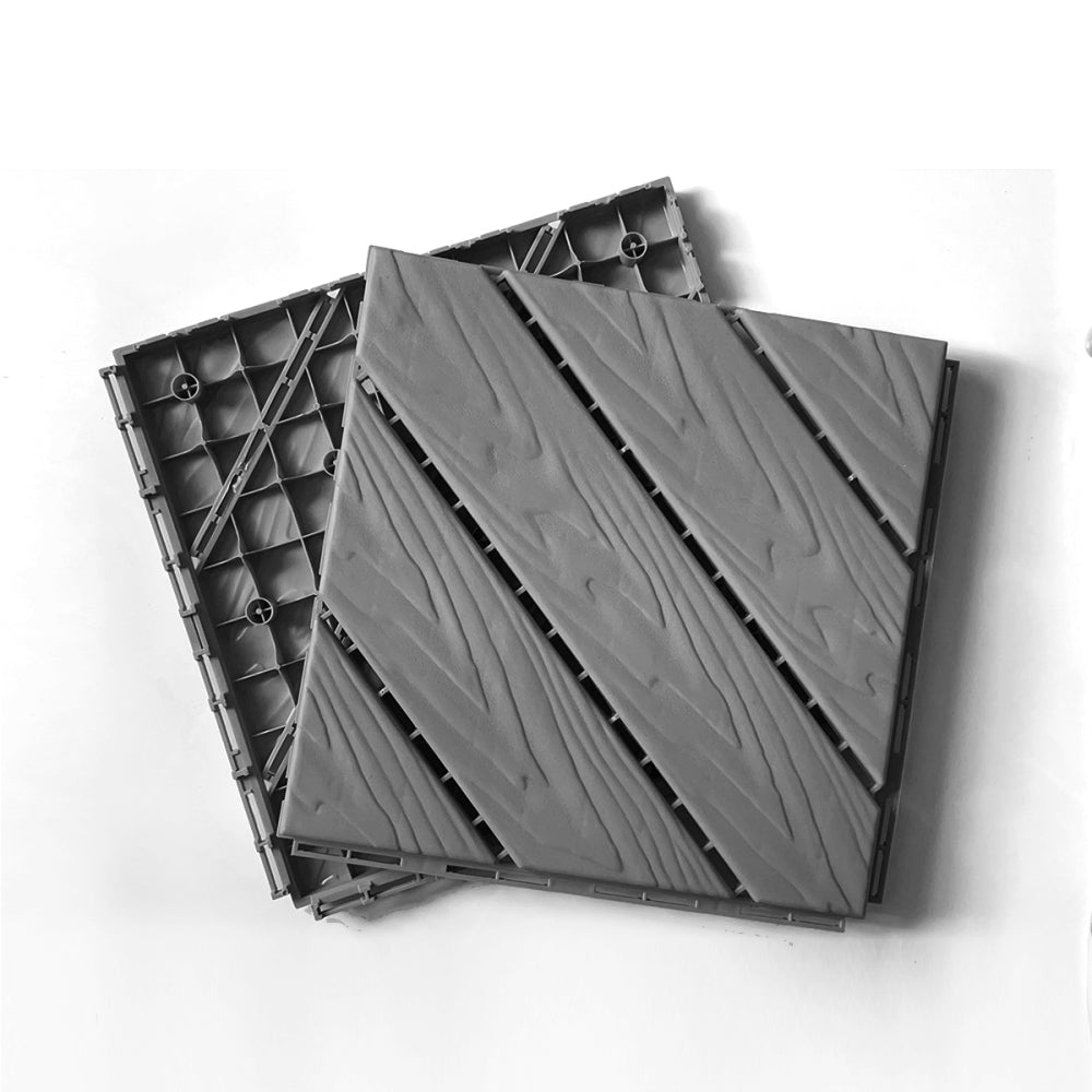 Plastic Composite Deck Tiles Set of 35pcs, Composite Decking Resist Rust, Water, Weather, Easy to DIY & Maintain, Ideal for Patios, Balconies, Rooftops, Decks, Indoor&Outdoor, 12x12i Light Coffee