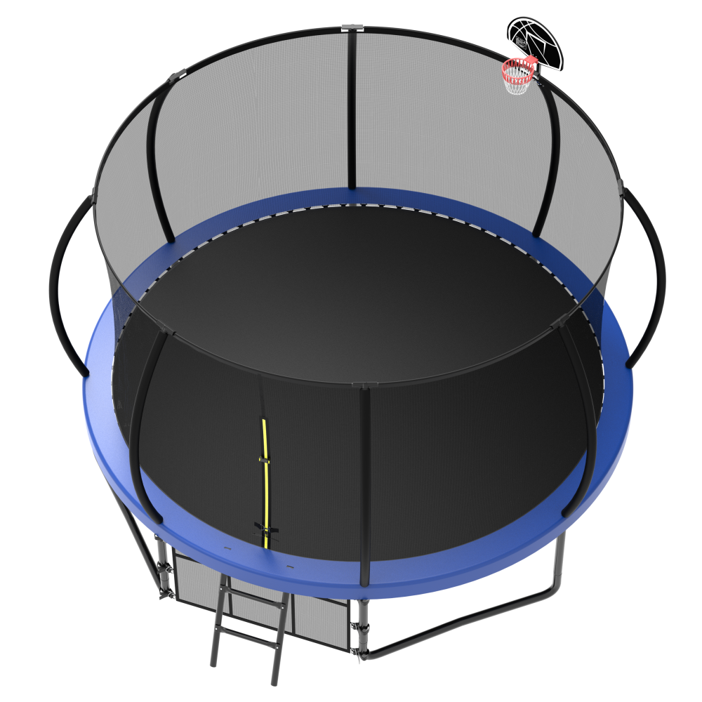 12FT Recreational Kids Trampoline with Safety Enclosure Net & Ladder, Outdoor Recreational Trampolines
