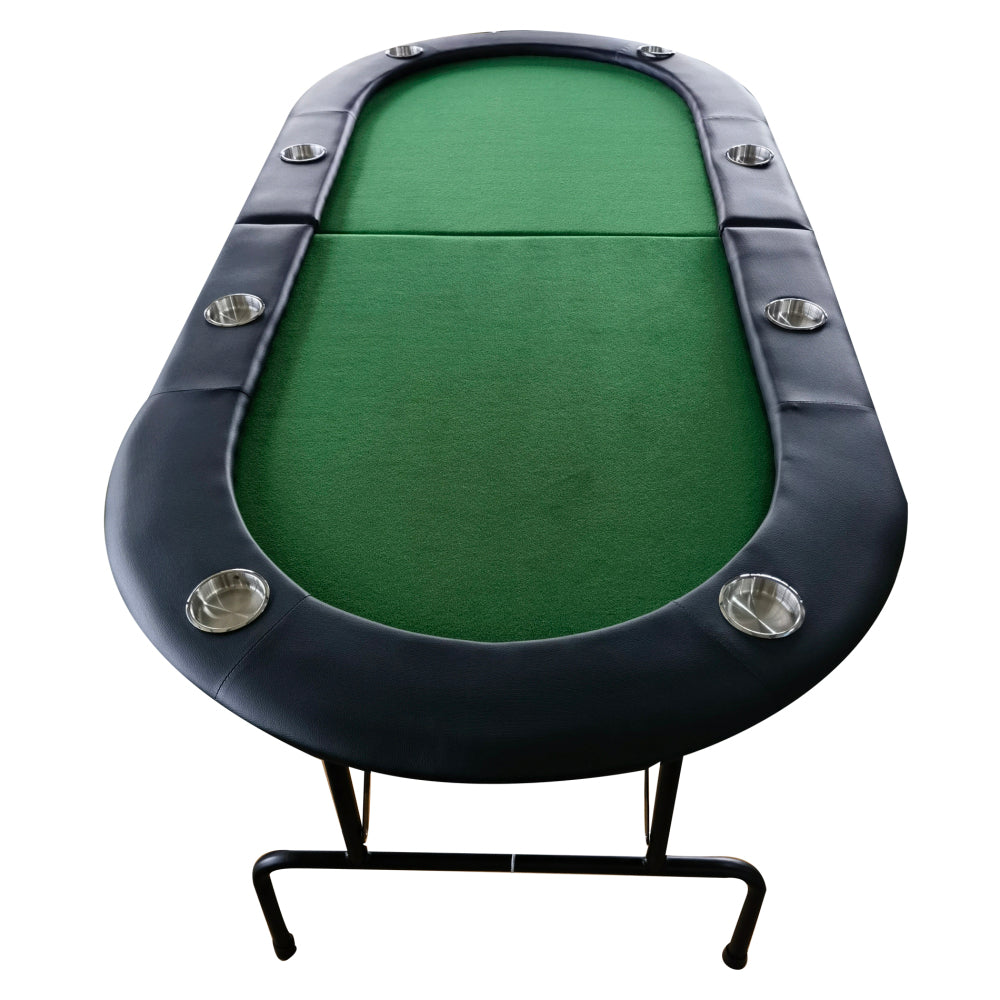 INO Design 73" Foldable Poker Table with Cup Holders #16364 Green