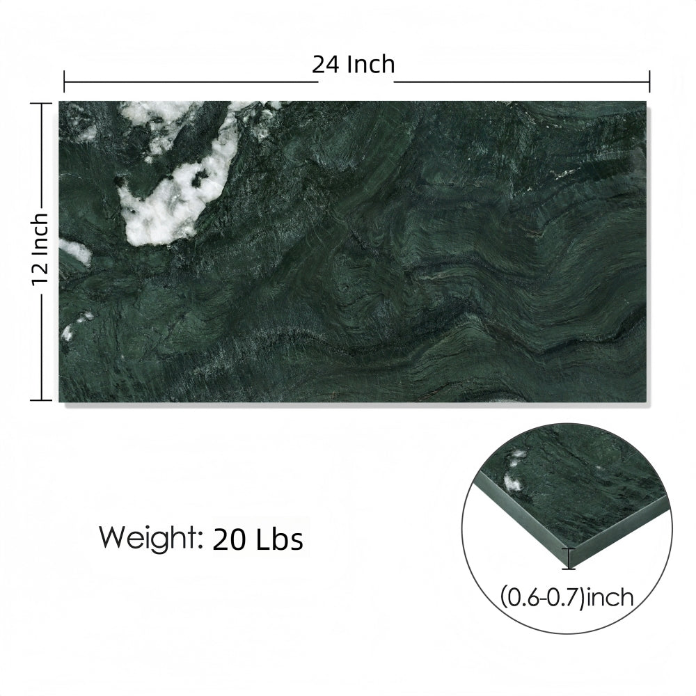 12*24 green natural marble, natural stone, genuine marble, real marble, for wall and floor, polished marble tile, 1 box 4 pcs