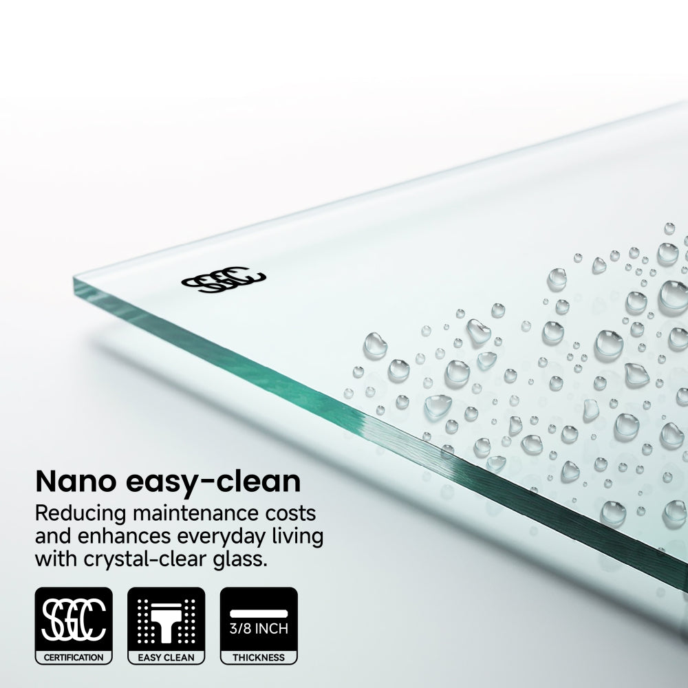 60*72" Frameless Double Sliding Shower Door, Double Shower Door, 3/8″ (10mm) SGCC Tempered Glass, Stainless Steel