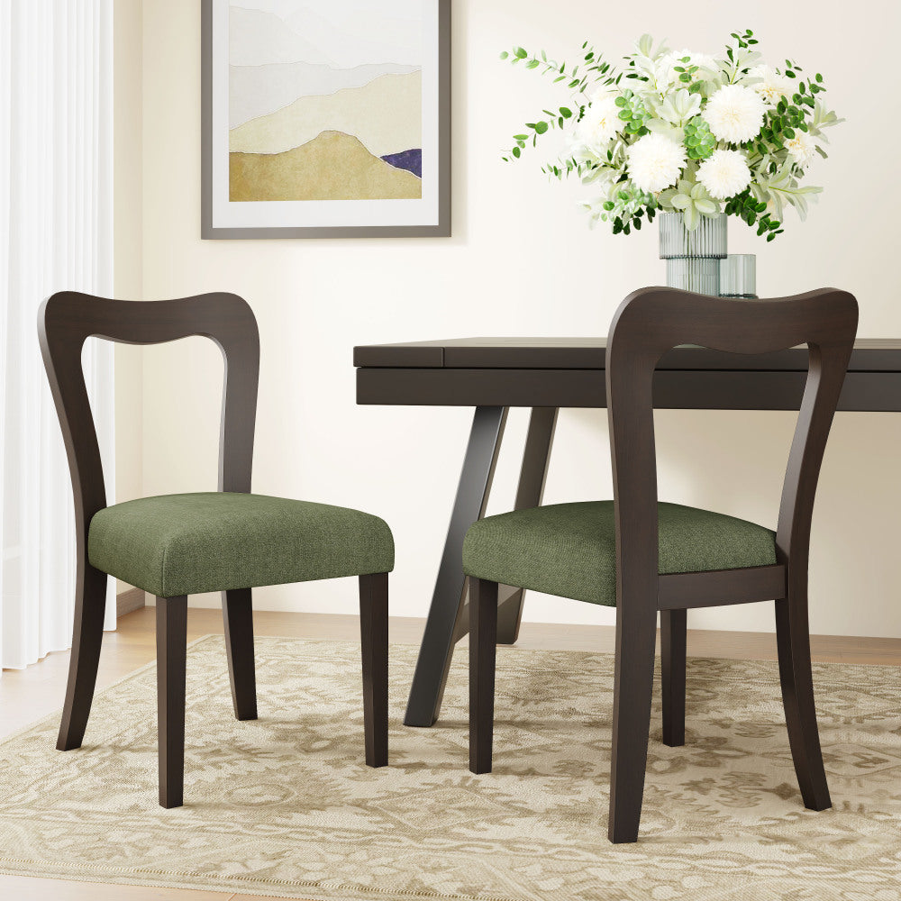 Dining Chair Without Arm(light ash+beige) Set of 2