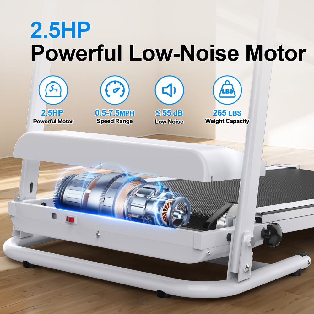 Folding Treadmill with Incline 2.5HP 12KM/H Electric Treadmill for Home Foldable, Bluetooth Music Cup Holder Heart Rate Sensor Walking Running Machine for Indoor Home Gym Exercise Fitness