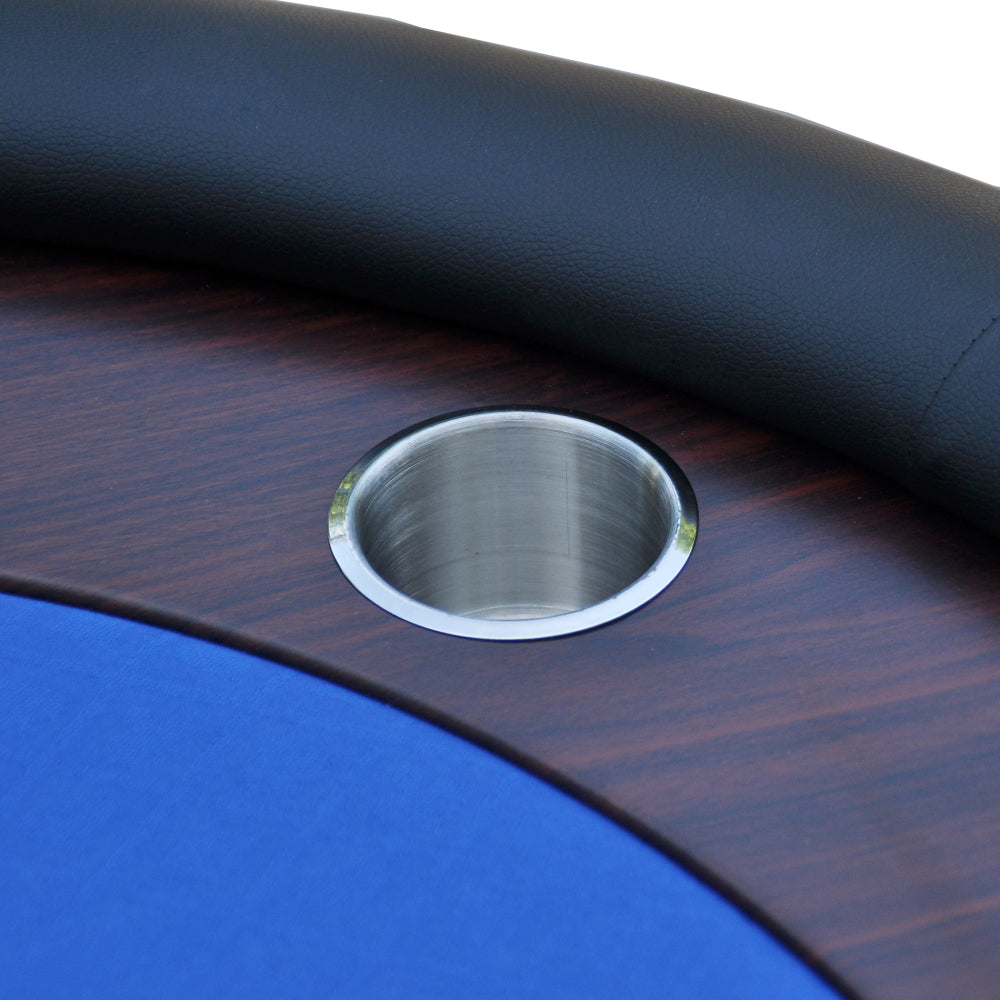 96" Poker Table Model 16367 with U Shape Legs, Drox Box, Chips Tray Blue