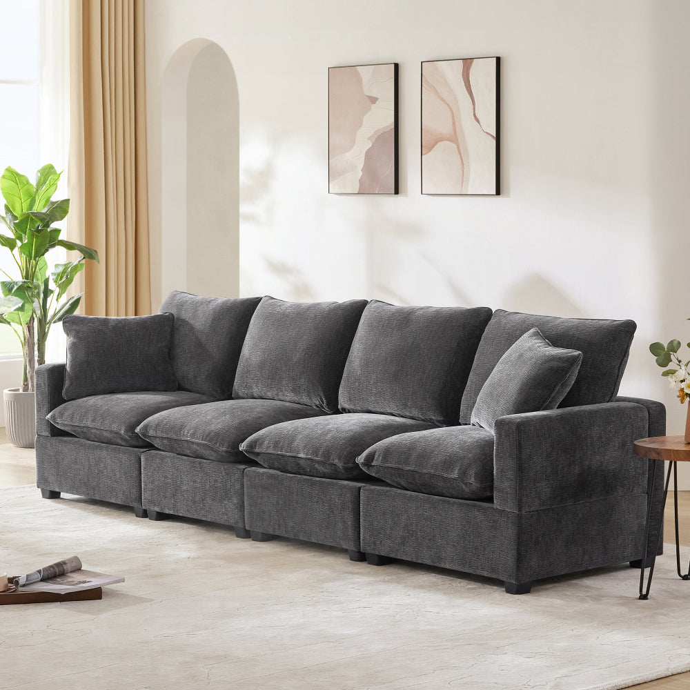 26*26" Ottoman Module for Modular Sectional Sofa,Wide Seat,Chenille,2 Colors