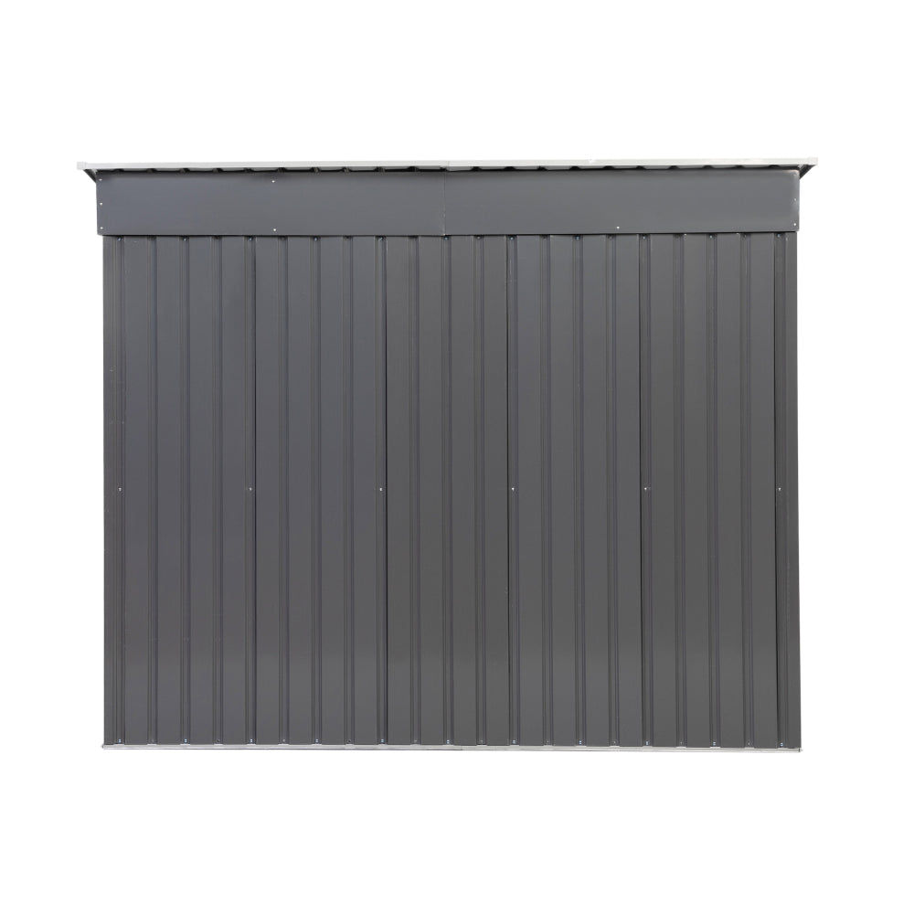 7.5 x 4.5 FT Outdoor Storage Shed, Metal Garden Shed with Lockable Door, Window, Sloped Roof, Backyard Tool Bike House, Weatherproof, Gray