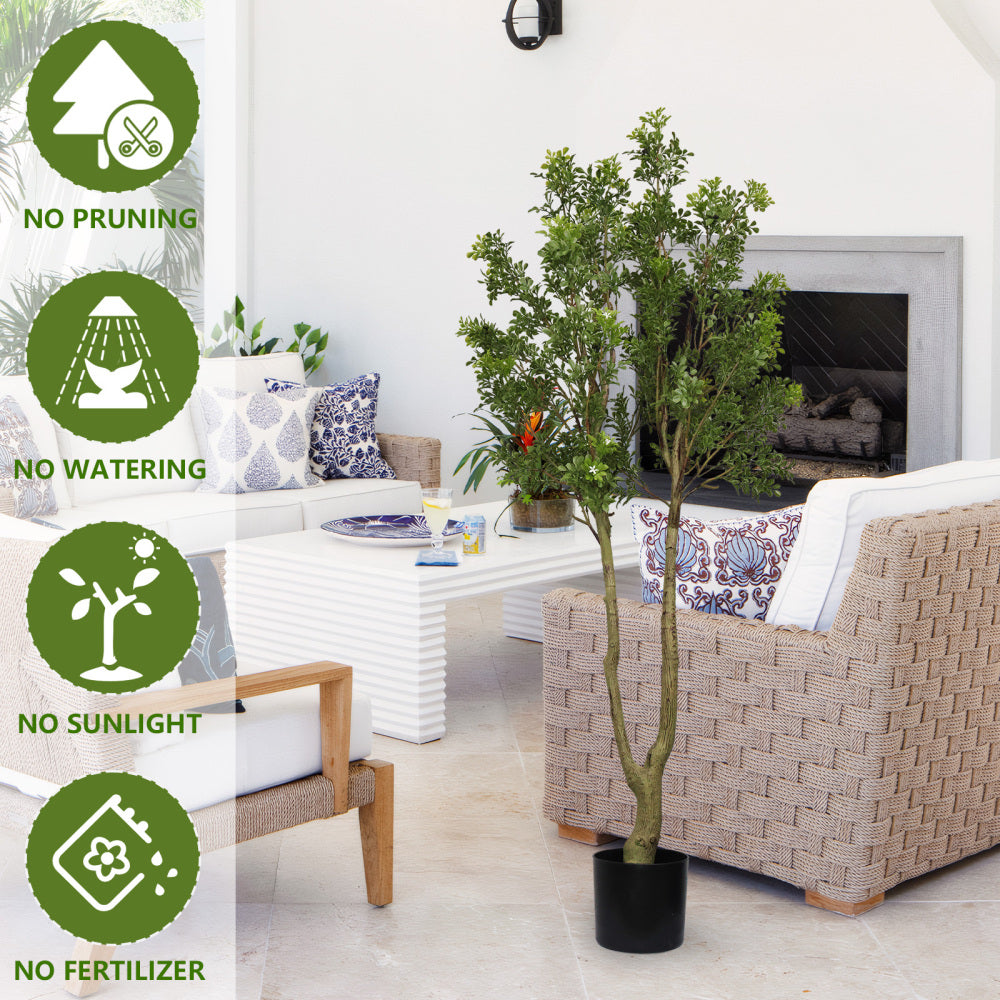 Artificial Olive Tree, 160cm Tall Faux Potted Plant with Olive Branches and Fruits for Indoor Home, Office, or Living Room Decoration, 1pc/set