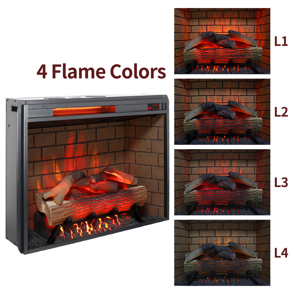 65" Fireplace TV Stand for TVs up to 75",with 28" Electric Fireplace and LED Light