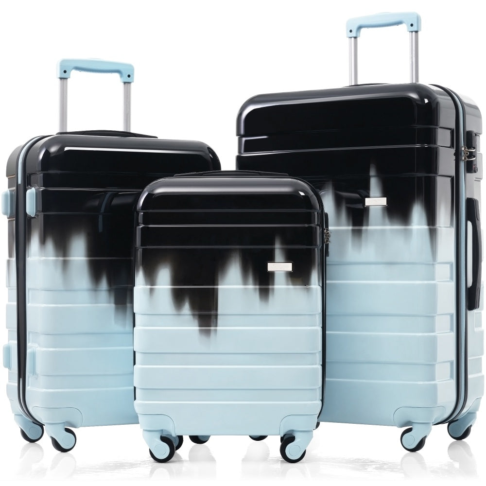 Luggage Sets New Model ABS Hardshell 3pcs Clearance Luggage Hardside Lightweight Durable Suitcase sets Spinner Wheels Suitcase with TSA Lock 20''24''28''( light brown)