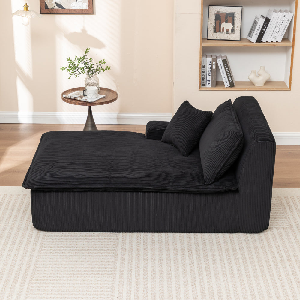 Right Armrest Chaise Lounge Chair Upholstered Sofa Bed No Assembly Required,Oversized Sleeper Chair in Box for Living Room, Movie Room, Bedroom (Single)