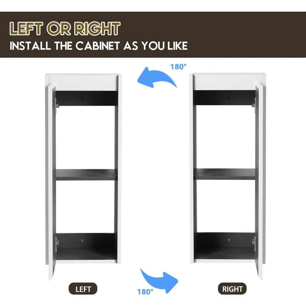 12" Bathroom Side Cabinet,Soft Close Doors,Float Mounting Design,(KD-Packing)
