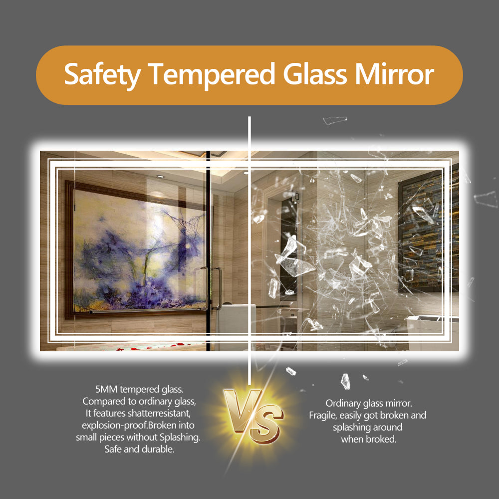 20x28 Inch Frameless LED Bathroom Mirror,Smart Mirror