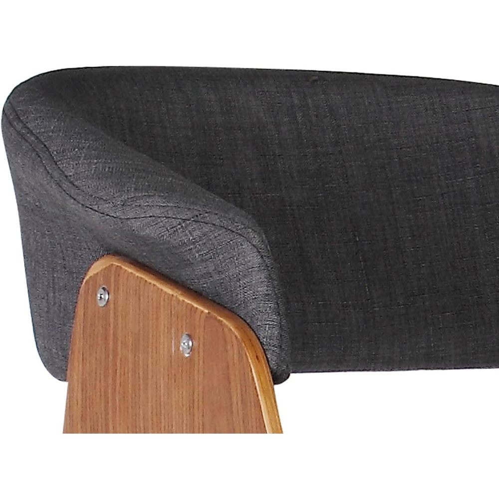 Weathered Oak Modern Swivel-Adjustable Barstool with Armrests