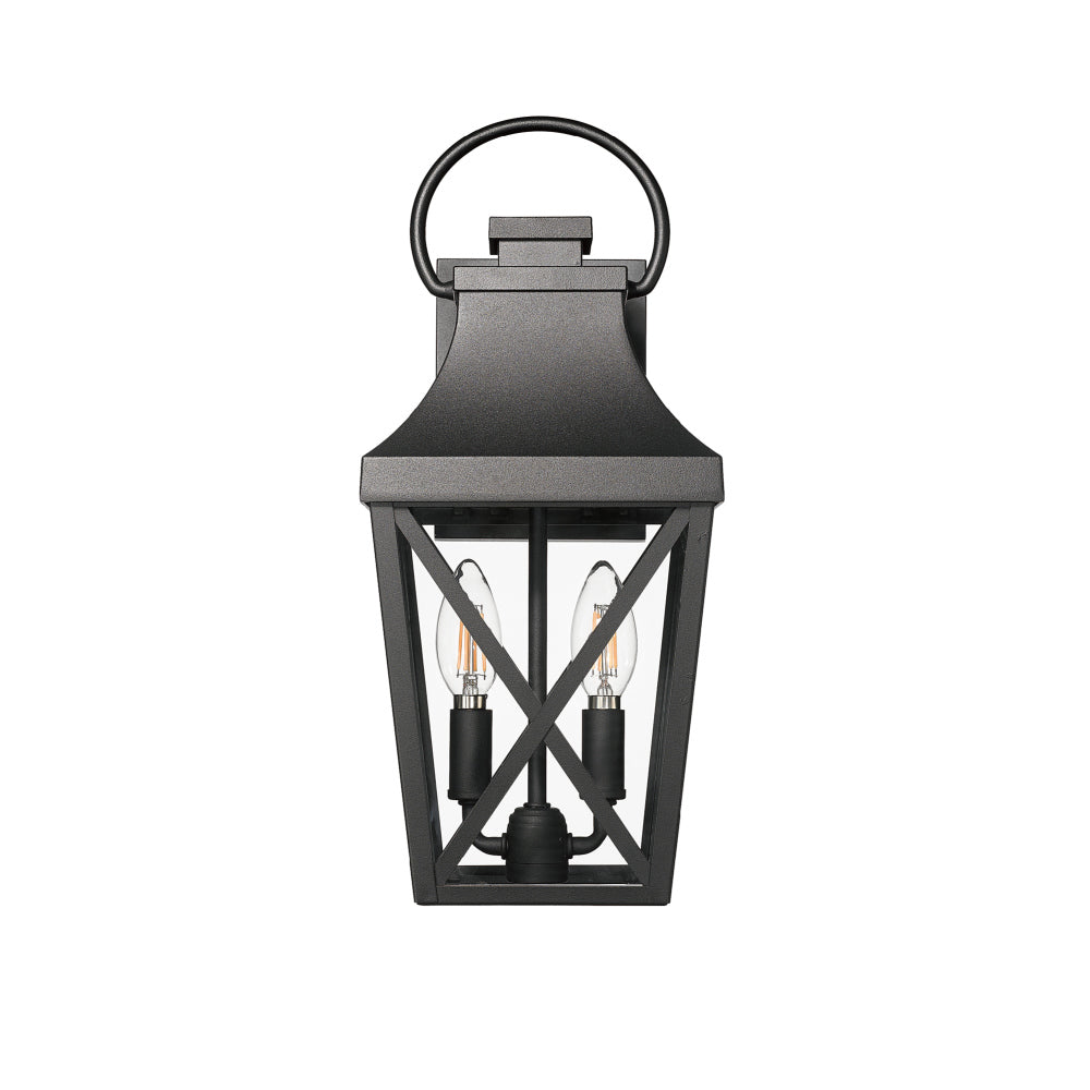 Outdoor Wall Lights, Porch Lights, Waterproof Outdoor Wall Sconce, Exterior Light Fixture Matte Black with Clear Glass Shade for Garage Patio Front Door Balcony (1 pack)