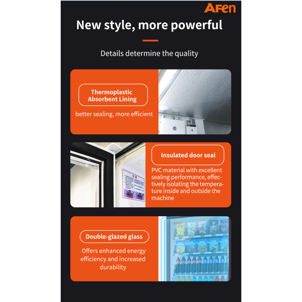 Snack & Drink Vending Machine with Coin and Bill Acceptor, Refrigerated Commercial Vending Machine, 60 Slots