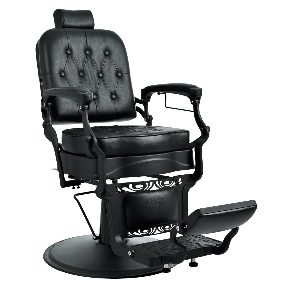 Heavy Duty Vintage Recline Barber Chair, Professional Salon Chair with Heavy Duty Metal, Supports 360°Rotatable,for Salon Beauty Spa Equipment, Black