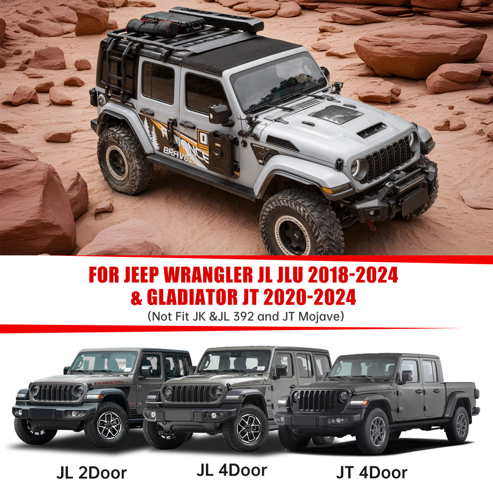 Space-Capsule Style Hood/Heat Dispersion Hood Compatible with 2018-2023 Jeep Wrangler JL JLU & 2020-2023 Gladiator JT Replacement Hood(Not for Mojave&392 Model)