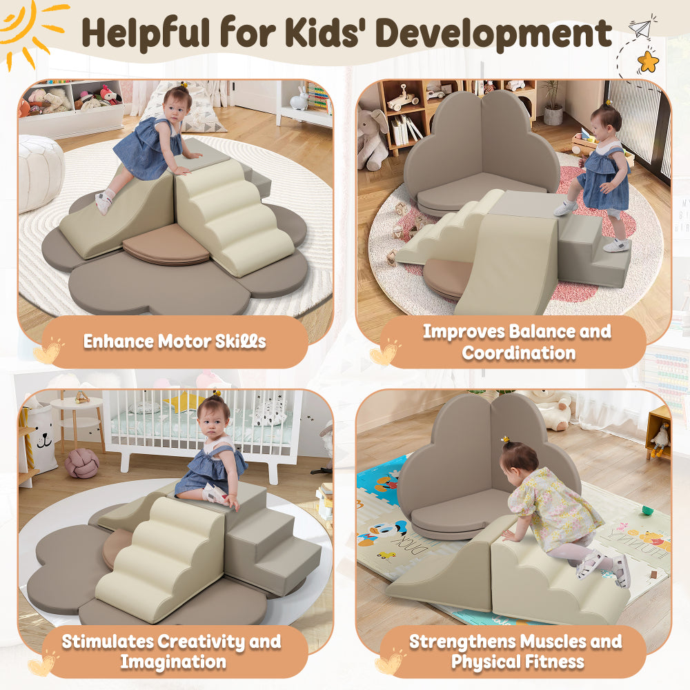 Soft Foam Block Play Structures Climbers for Child Development, 6-Piece Baby Foam Climbing Foam, Climbing Crawling Toys Soft Foam Blocks Activity Play Set