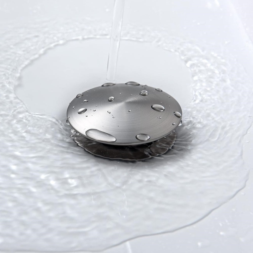 Waterfall Spout Bathroom Sink Single Handle Faucet with Pop-Up Drain (No Overflow)