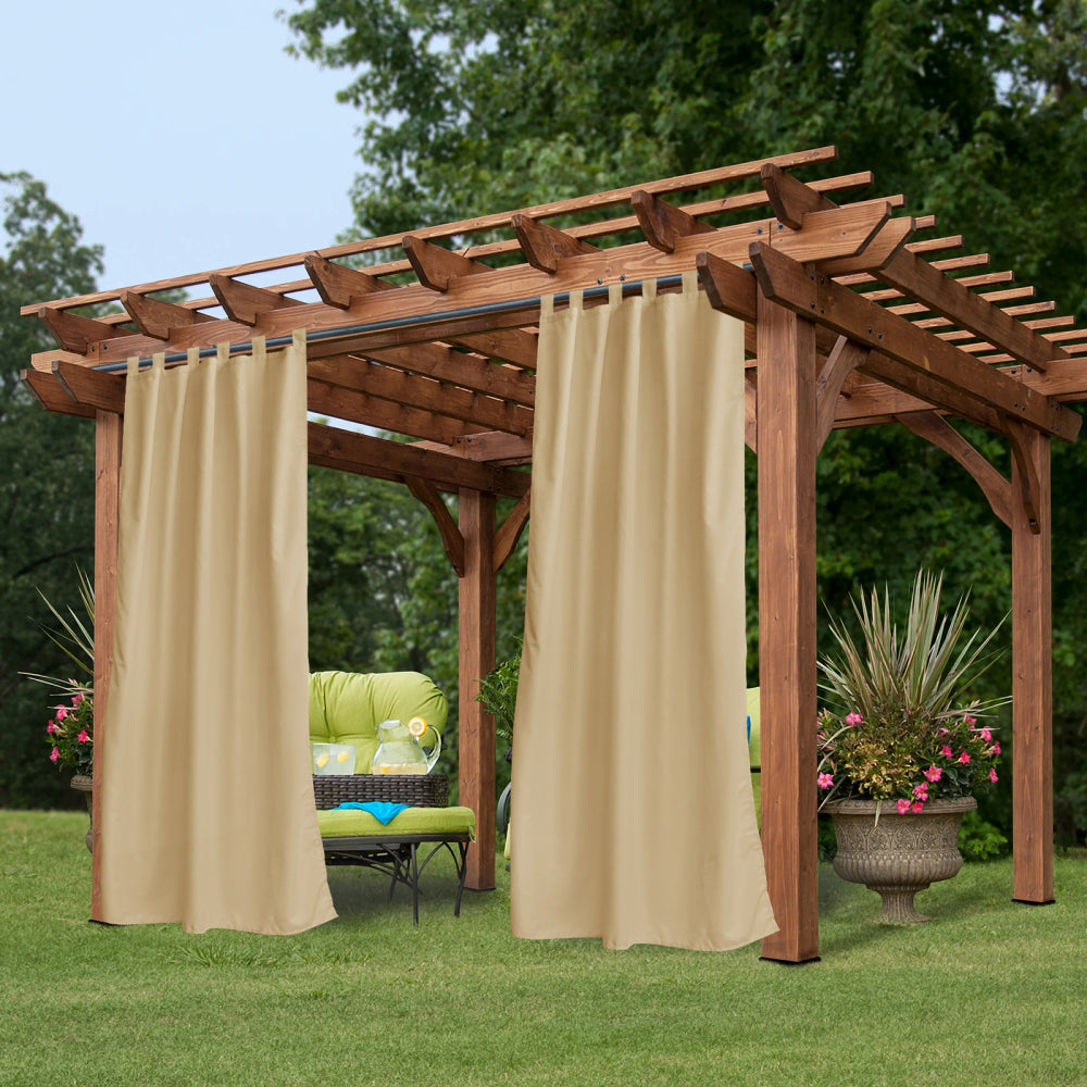 1 pack Blackout Waterproof Indoor/Outdoor Tab Top Curtain Panel