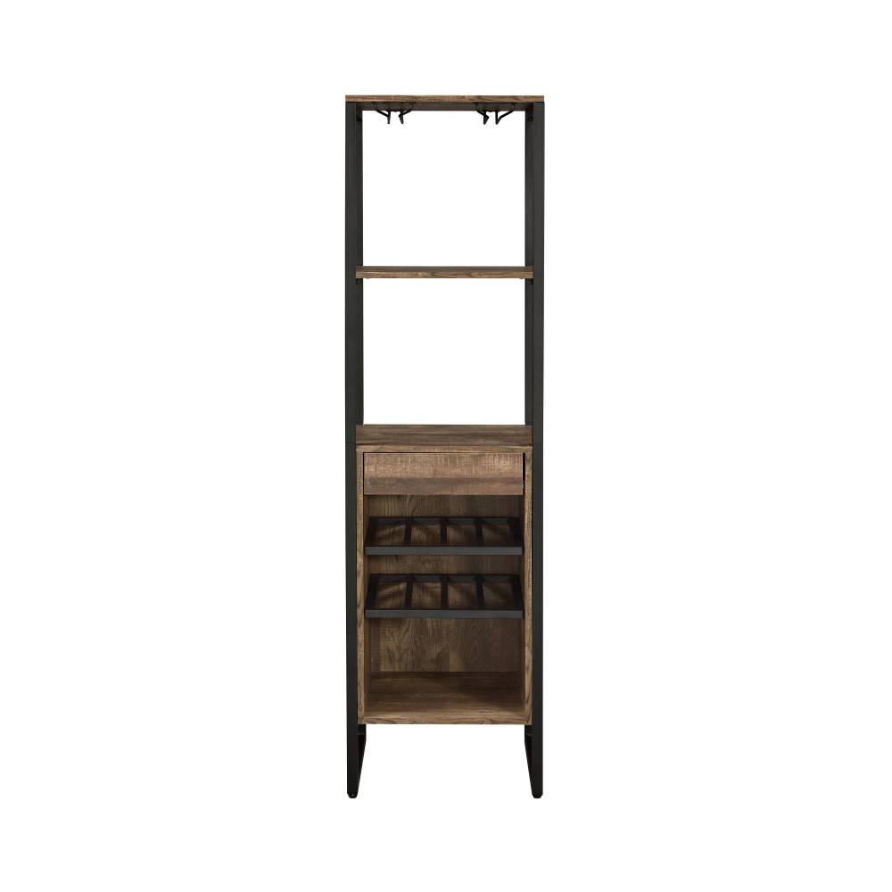 Narik Weathered Oak Finish Wine Rack